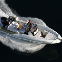 Outboard inflatable boat / semi-rigid / side console / sport