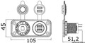Szivargy+USB csatlakozó aljzat