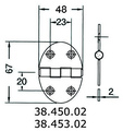 Zsanér 67x48mm, rozsdamentes