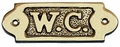 Bronztábla W.C. feliratos
