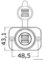 USB csatlakozó aljzat 2 USB-s