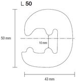 Profil T-sínes gumi L50 fehér