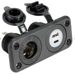 Szivargy+USB A+C csatl aljzat