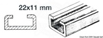 Sín alumínium 1m 22x11mm